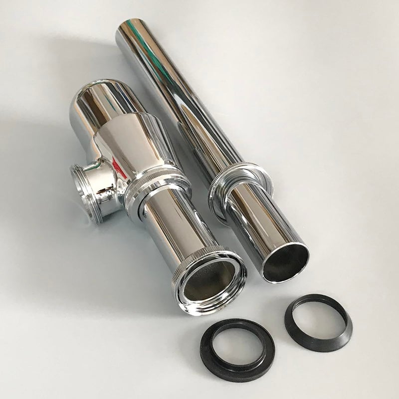 ecoartheating Classical Basin Bottle Trap Chrome Sink Bathroom Waste Pipe 1-1/4 inch Slip Inlet Drain Tube Kit - Image 5
